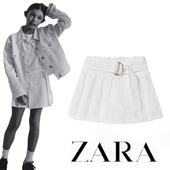 ZARA Kids | White | PLEATED SKORT - Picture 1 of 6